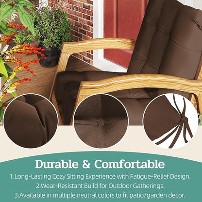 Outdoor Chair Cushions Set of 2, High Back Soft Seat Pad - Image 6