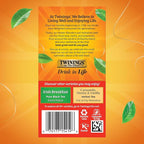 Twinings English Breakfast Black Tea Individually Wrapped Bags, 20 Count (Pack of 6), Flavourful, Robust, Caffeinated, Enjoy Hot or Iced, 120 Teabags