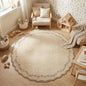 GarveeHome Round Rugs 4ft Scalloped Washable Small Circle Rug by GarveeHome
