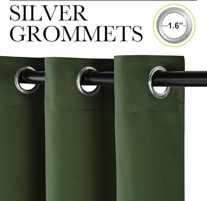 NICETOWN Room Darkening Dark Green Curtains - Image 2