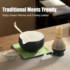Matcha Whisk Set, Ceramic Matcha Set with Spout, Matcha Bowl Kit with Sifter, Whisk and Holder, Bamboo Scoop, Scoop Rest, Tea Towel, 7 Pcs Matcha Kit Set for Making Breakfast/Latte for Matcha Lovers