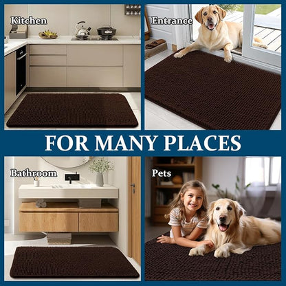 OLANLY Dog Door Mat for Muddy Paws 47x24, Super Absorbent Chenille Mud Mat | - Image 8
