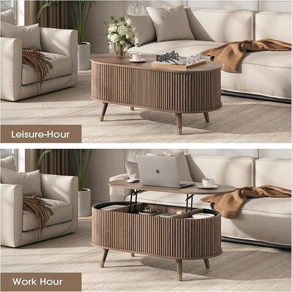 JOINICE 42.5" Oval Lift Top Coffee Table - Image 5