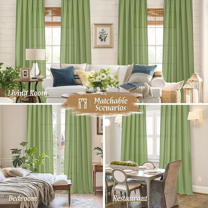Light Filtering Linen Curtains 63 inches Long - Image 6