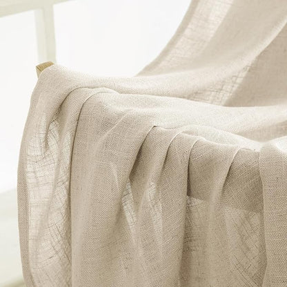 MIULEE Short Linen Curtains 52x45 Inch Length 2 Panels - Image 6