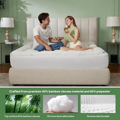BEDLORE RV Queen Mattress Topper Viscose Derived from Bamboo, Pillow Top - Image 9