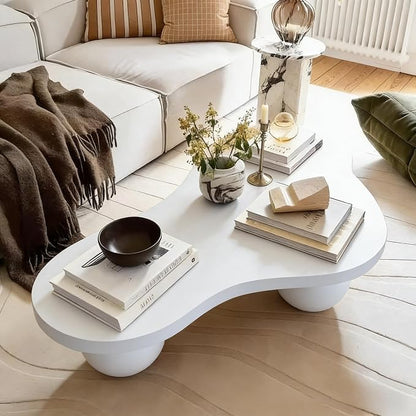 46" Cloud Coffee Table with 3 Ball Legs, Modern Irregular Center Table - Image 5