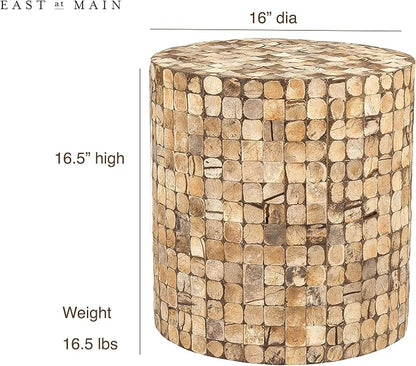 East at Main Round Brown Coconut Shell Side Table - Image 3