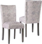 HomePop Classic Parsons Dining Chair -Gray Linen Artistic Floral Print by HomePop