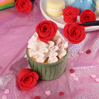 Edible Valentine Icing Decoration, Red Rose Icing Decoration, Royal Icing Heart Sprinkle, Strawberries Sugars Sprinkles for Cupcake Topper, Cake, Ice Cream, Macaron, Cookies and Chocolate.