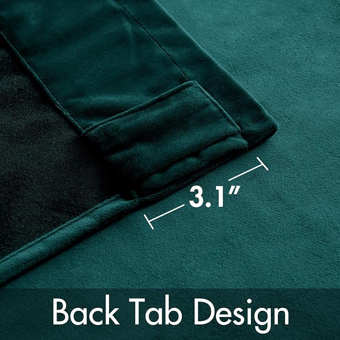 MIULEE Velvet Blackout Curtains 52x84 inches 2 Panels Emerald Green | Luxury - Image 3