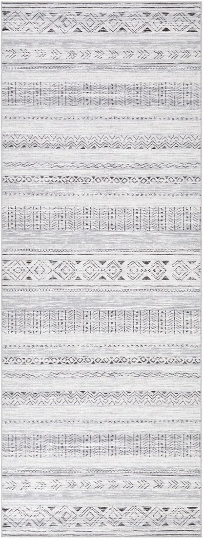 cotiled Hallway 3x10 Runner Rugs Washable Boho Rug Dark Grey | Solve Modern - Image 10