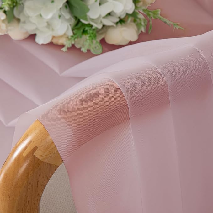Blush Pink Sheer Curtains 90 Inches Long 2 Panels - Image 5