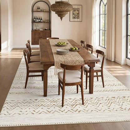 cotiled Boho 5x8 Area Rugs for Living Room: Soft Moroccan Washable Rug | Solve - Image 7