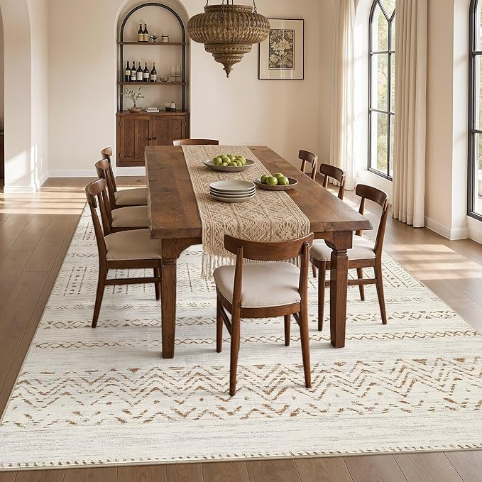 cotiled Boho 8x10 Area Rugs for Living Room: Large Moroccan Washable Rug | - Image 6