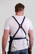 Caldo Canvas Kitchen Apron for Cooking - Mens and Womens Canvas Apron for Professional Chef, Server, or Barista- Adjustable with Pockets (Navy)