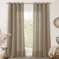 Taupe Semi Sheer Linen Curtains by LAMIT