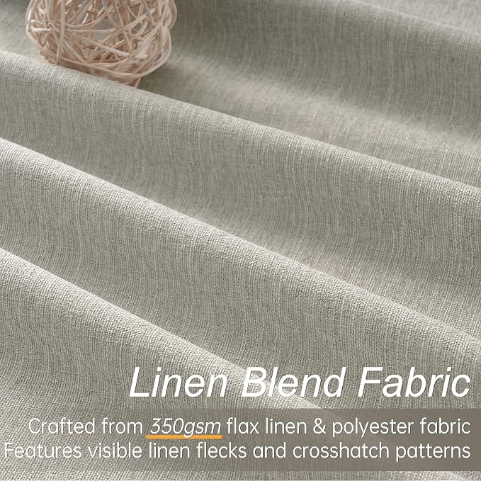 Topfinel 92 Inch Linen 100% Blackout Curtains 2 Panels - Image 2