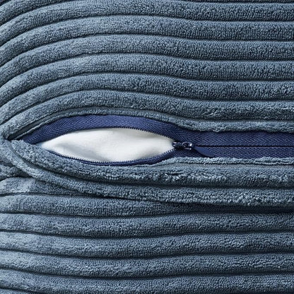 MIULEE Blue Corduroy Lumbar Pillow Covers 12x20 Inch 12x20 Inch - Image 7