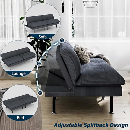 Ribilake 70" Futon Sofa Bed, 4 in 1 Multi-Function Couch Sleeper - Image 6