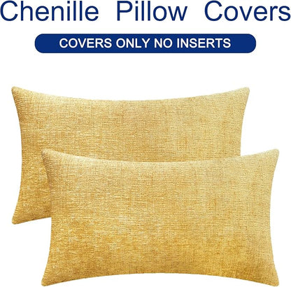 CaliTime Decorative Couch Throw Pillow Covers 26 X 16 Inches Gold | Pack of 2 - Image 6