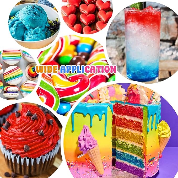 Gel Food Coloring - Rainbow Gel Food Coloring Set for Baking, Cake Decorating, Easter Egg - 7 Colors Concentrated Flavorless Edible Food Color Dye for Icing, Fondant, Cookie, DIY Crafts - 15g/Bottle