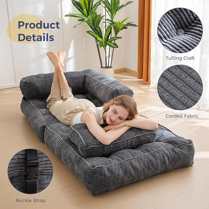 MAXYOYO Folding Sofa Bed, L-Shaped Convertible Sofa Bed - Image 6