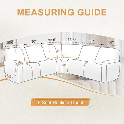 HDCAXKJ 100% Waterproof Reclining Sectional Couch Covers L Shape Recliner Sofa - Image 2