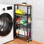 XYZLVSI Slim Storage Cart 4 Tier Narrow Kitchen Rolling Cart on Wheels by XYZLVSI