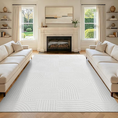 Pauwer 6x9 Area Rugs for Living Room, Modern Non Slip Washable Rug, Soft Fluffy by Pauwer