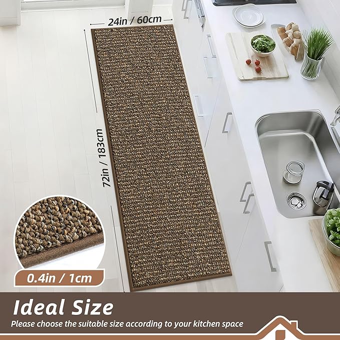 BEQHAUSE Kitchen Runner Rugs 24"x72", Kitchen Mats - Image 2