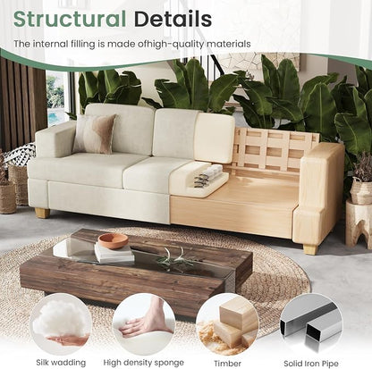 YOUDENOVA 2 Piece Set Comfy Sofa Couch, 2 3-Seater Sofa - Image 6