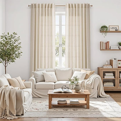 Linen Curtains 84 Inch Length 2 Panels Set - Image 6