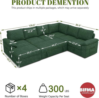 108 Inch Modular Sectional Sofa - Image 3