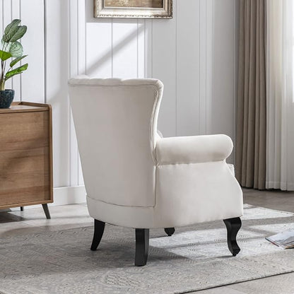Mid Century Accent Chair Modern Tufted Wingback Armchairs Club Chair Velvet - Image 5