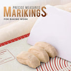 28 * 20 inches Red, Non-Slip Silicone Baking Sheets - Baking Mat with 0.7mm Thickness - Non-Stick Pastry & Cookie Mat for Kitchen Counter for Rolling Out Dough with Measurements.