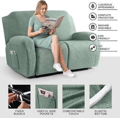 Timeles Recliner Covers Extra Wide Recliner Loveseat Covers Oversized Reclining - Image 3