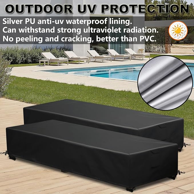 Patio Lounge Chair Covers 4 Pack Waterproof Outdoor chaise lounge cover 80" x - Image 4