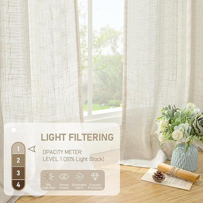 Short Kitchen Linen Curtains 30 Inch Length - Image 4