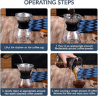 Pour Over Coffee Dripper-Stainless Steel Coffee Filter,Reusable Drip Cone Coffee Filter Portable Pour for 1-4 Cup (Without base, L)
