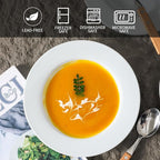 fMBB Ceramic Soup Bowls Shallow Plates, 4 Pack White Dinner Bowls Plates, Porcelain Wide Rim, 8.5 Inch (8.5 oz) Shallow Bowls - Ideal for Soup, Dessert, Salad and Pasta, Microwave and Dishwasher Safe