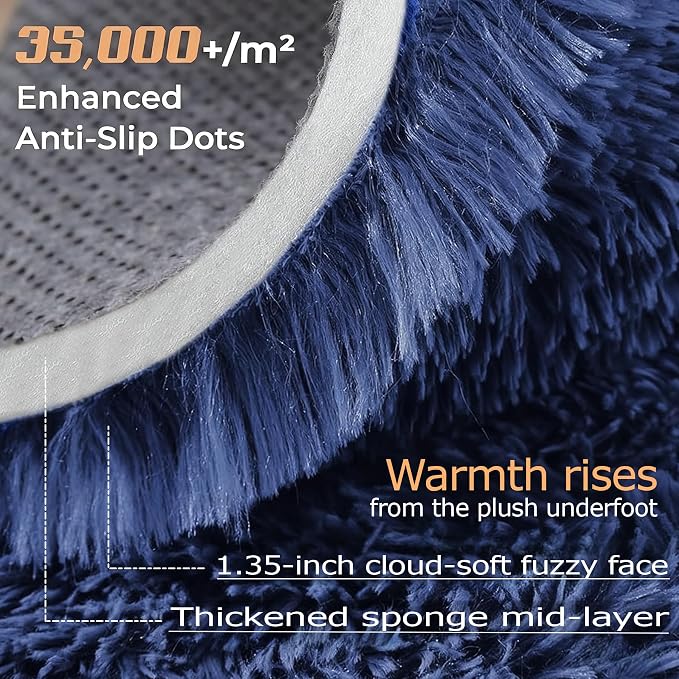 2x6 Runner Rug for Bedroom: Fluffy Shag Soft Washable Rugs Small Fuzzy Plush - Image 2