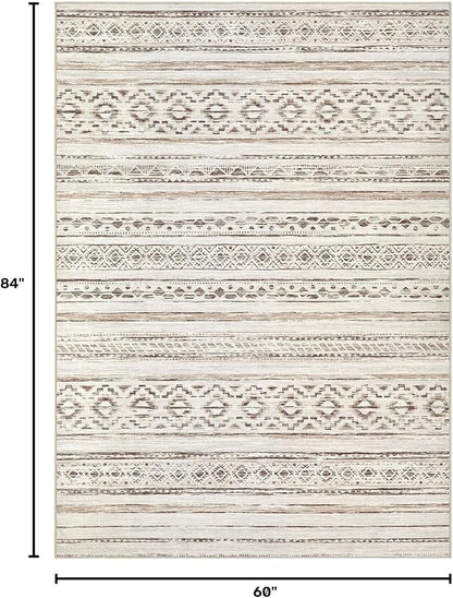 cotiled Boho 5x7 Area Rugs for Living Room: Soft Moroccan Washable Rug | Solve - Image 2