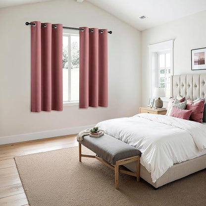 MIULEE Blackout Curtains for Bedroom 2 Panels 40 x 63 Inch Long Dusty Rose | - Image 6