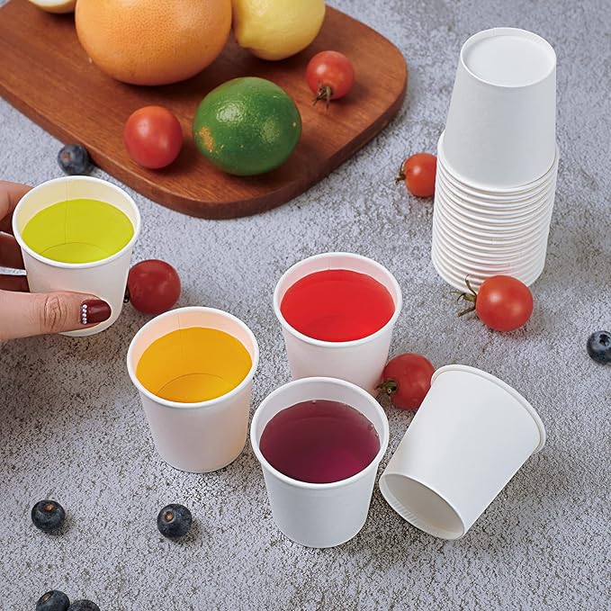 LITOPAK 500 Pack 4 oz Paper Cups, White Disposable Paper Coffee Cups for Party, Picnic, and Travel