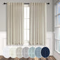 Beige Linen Curtains 45 Inch Length by Pitalk