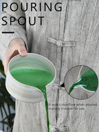 Artcome Matcha Bowl Set with Spout – Handmade Ceramic Chawan, Bamboo Whisk, Whisk Holder, Tea Scoop, and Matcha Manual – Japanese Tea Ceremony Set