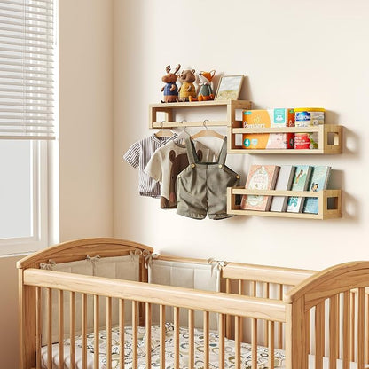 TidyCorner Upgraded Thick Floating Shelves, Solid Wood Bookshelf - Image 7