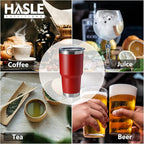 HASLE OUTFITTERS 30oz Stainless Steel Tumbler, Double Wall Vacuum Insulated Travel Mug Tumbler, Durable Insulated Coffee Mug, Gift Box Set (Red, 1)