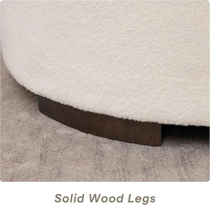 29.5 Inch Round Storage Ottoman Coffee Table, Modern Circle Coffee Table - Image 7
